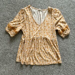 Golden Yellow Floral Top